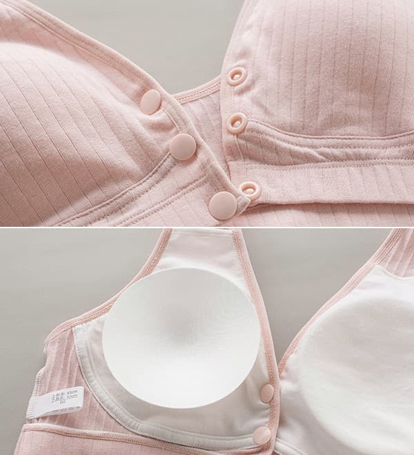 ナイトブラ マタニティ授乳ブラ フロントボタン ノンワイヤーブラ