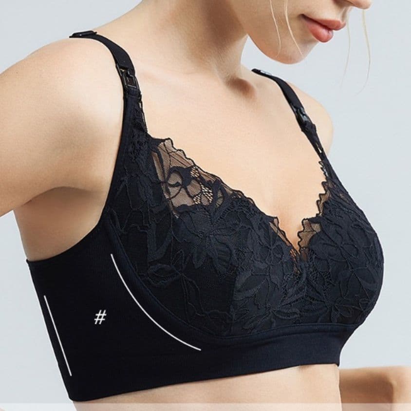華やか総レース授乳対応ナイトブラ