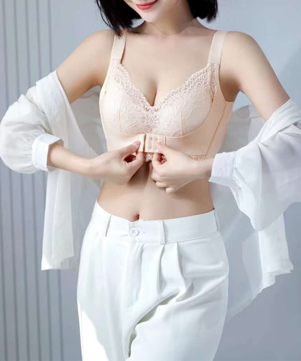 ナイトブラ 花柄レース昼夜兼用ノンワイヤーブラジャー